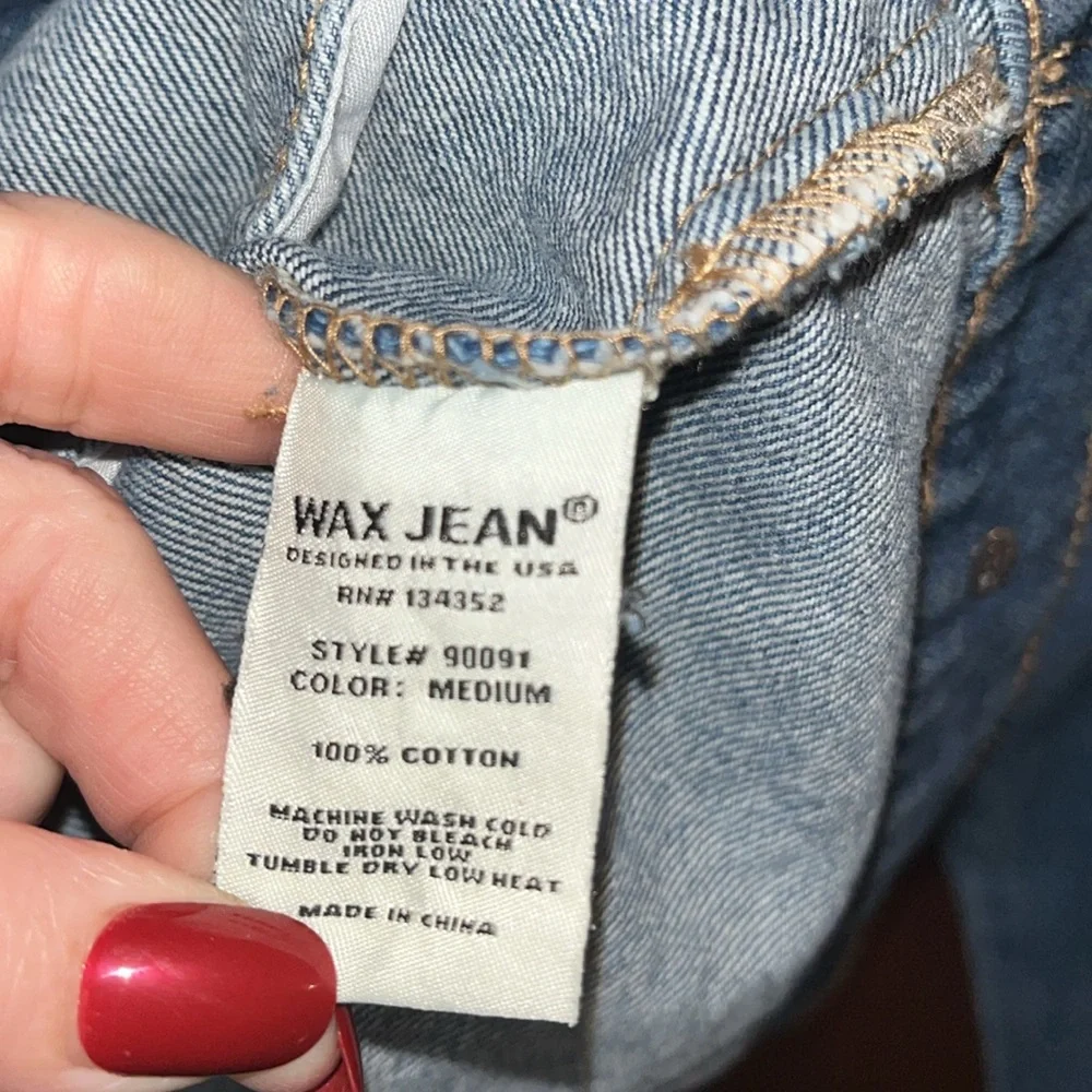 WAX JEAN Basic Denim Distressed Jean Jacket Size Small